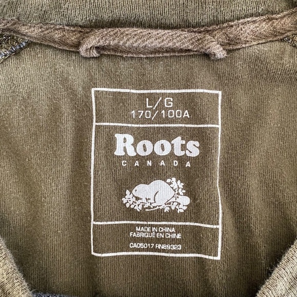 ROOTS Salt And Pepper And Green 3/4 Sleeve T-shirt Size L - Picture 4 of 5